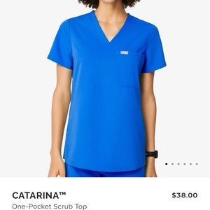 Figs Catarina Scrub Top Size Small in Royal Blue